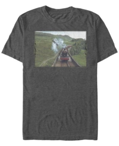 Fifth Sun Men's Catching The Train Short Sleeve Crew T-shirt In Charcoal Heather