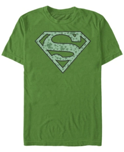 Fifth Sun Men's Superman Shamrock Short Sleeve Crew T-shirt In Green