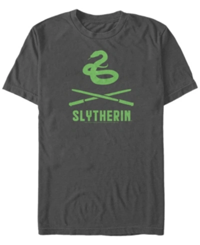 Fifth Sun Men's Slytherin Wands Short Sleeve Crew T-shirt In Charcoal