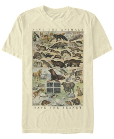 Fifth Sun Men's Save Animals Short Sleeve Crew T-shirt In Natural