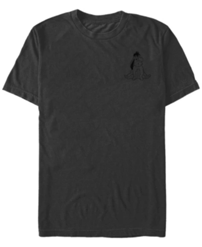 Fifth Sun Men's Vintage-like Line Eeyore Short Sleeve Crew T-shirt In Charcoal