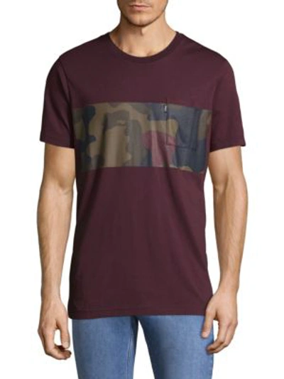 Wesc Maxwell Camouflage Cotton Tee In Burgundy Camo Red