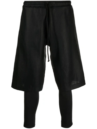 Alchemy Layered Drawstring Trousers In Black