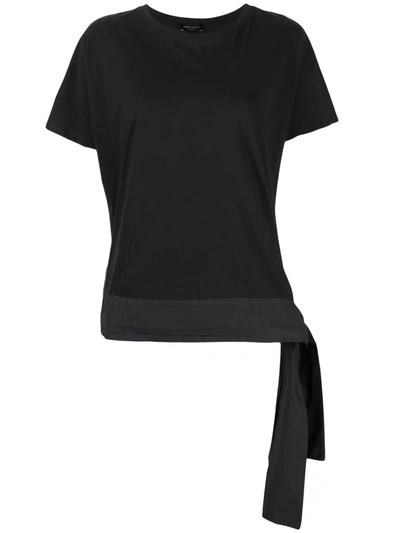 Roberto Collina T-shirt With Bow In Black In Schwarz