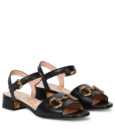 Gucci Horsebit Strap Buckle-fastening Sandals In Black