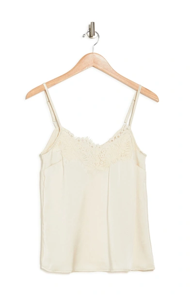 Secret Lace Woven Lace Trim Cami In Champagne