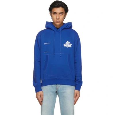 Off-white Blue Blur Logo Slim Flatlock Hoodie