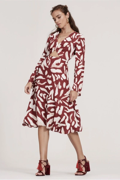Finders Keepers Mercurial Dress In Berry Spot Print