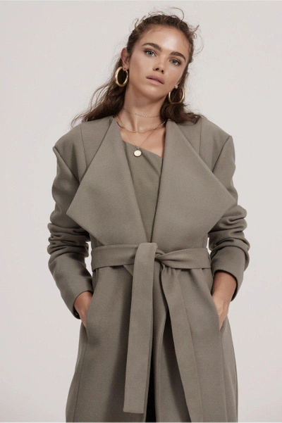 Finders Keepers Pyramids Coat In Khaki