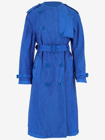Burberry Coats In Blu