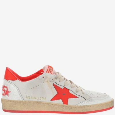 Golden Goose Trainers In White/strawberry Red