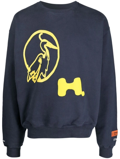 Heron Preston Printed Crew-neck Sweatshirt In Grey