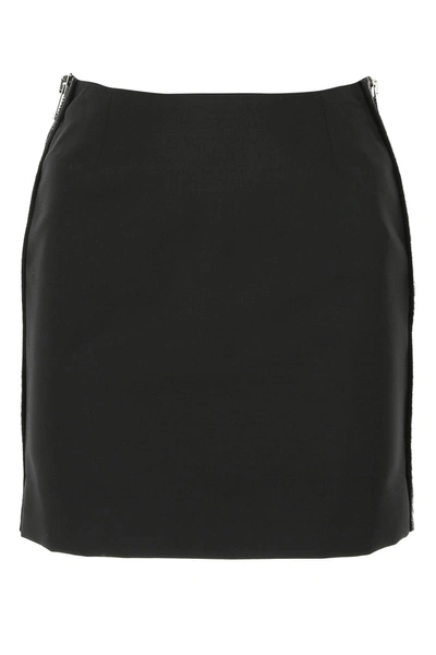 Givenchy Wool Zip Miniskirt In Black