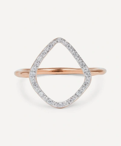 Monica Vinader Rose Gold Plated Vermeil Silver Riva Diamond Hoop Ring