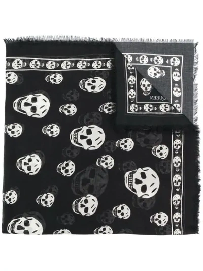 Alexander Mcqueen Skull Scarf In Black