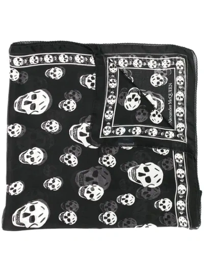 Alexander Mcqueen Skull Scarf In Black