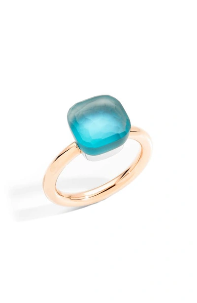 Pomellato Women's Nudo Gelè Classic Sky Blue Topaz, Turquoise, Mother-of-pearl 18k Rose Gold & 18k White Gold In Rose White Gold