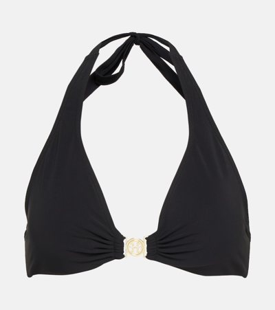 Tory Burch Miller Halter Bra In Black