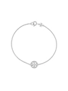 Tory Burch Miller Logo-charm Bracelet In Silver