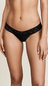 Hanky Panky Petite Size Signature Lace Low Rise Thong In Black