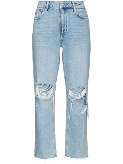 Paige Ripped Noella Cropped Jeans In Nocolor