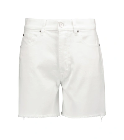 7 For All Mankind Mid Rise Denim Shorts White