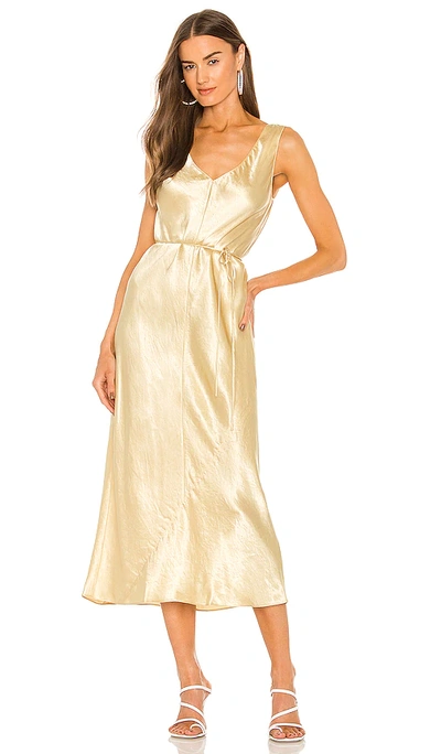 green emerald velvet dress Zadie Deep V Maxi Slip Dress In Gold – Infinity Raine main image 1