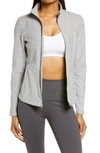 Beyond Yoga On The Go' Mock Neck Jacket In Grey