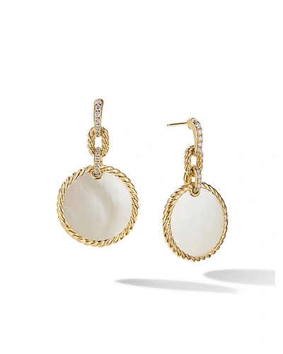 David Yurman Women's Dy Elements Drop Earrings In 14k Yellow Gold With Gemstones & Pavé Diamonds In Mother Of Pearl