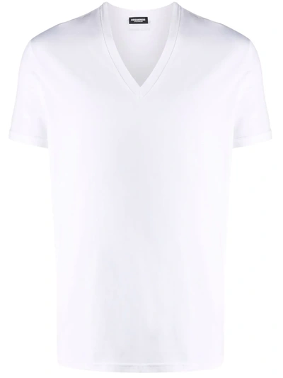 Dsquared2 V-neck Short-sleeved T-shirt In White
