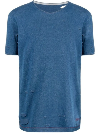 Maison Margiela Men's Blue Cotton T-shirt