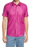 Ted Baker Civiche Linen & Cotton Button-up Shirt In Dp-purple