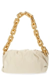 Bottega Veneta The Chain Pouch Leather Shoulder Bag In Plaster/ Gold
