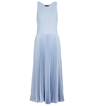 lauren ralph lauren sleeveless pleated dress Polo Ralph Lauren Sleeveless Pleated Dress In Blue