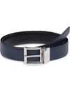 Prada Saffiano Reversible Belt In Blue