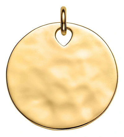 Monica Vinader Havana Large Round 18ct Gold Vermeil Pendant In Yellow Gold