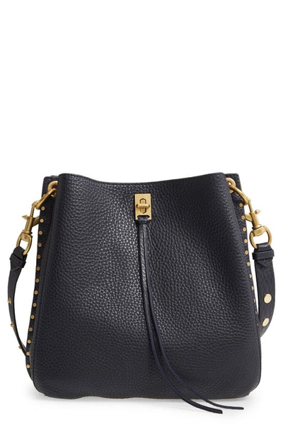 Rebecca Minkoff Darren Deerskin Leather Shoulder Bag In Navy