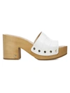 Veronica Beard Hannalee Croc-embossed Leather Platform Clogs In White