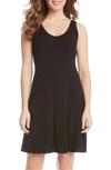 Karen Kane 'brigitte' Double V-neck Jersey Dress In Black