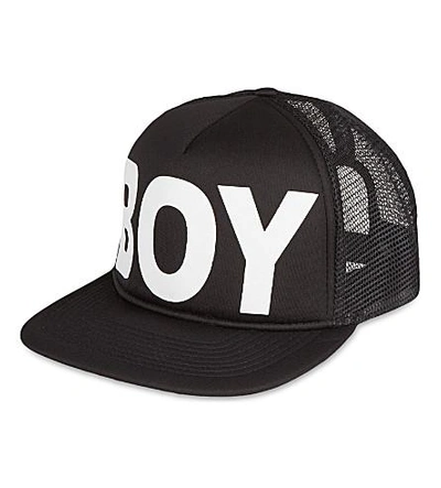 Boy London Mesh Snapback Cap In Black/white