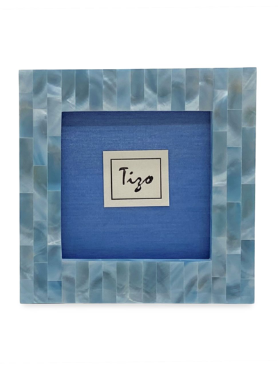 Tizo Mother Of Pearl 3 X 3 Picture Frame In Blue