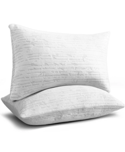Clara Clark Shredded Memory Foam Pillow, Queen, Set Of 2 In White