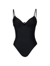 Simkhai Laine Ruched Underwire One-piece Swimsuit In Black