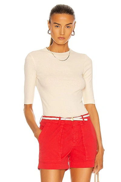 Rosetta Getty Cropped Sleeve T-shirt In Natural
