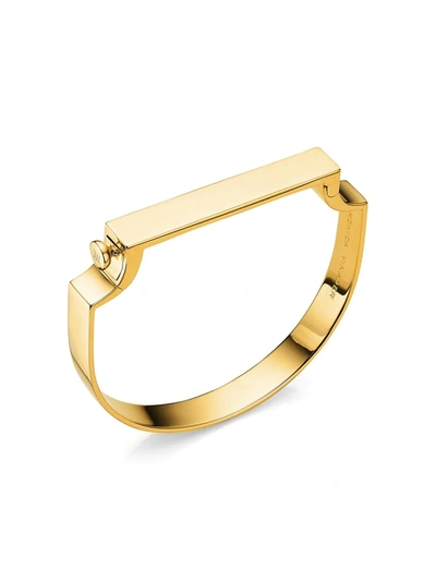 Monica Vinader 18ct Gold Plated Vermeil Silver Signature Wide Bangle In *yellow Gold Plated