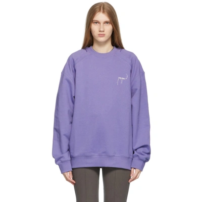 Ader Error Kaput Logo-embroidered Cotton-blend Jersey Sweatshirt In Purple