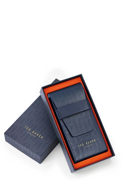Ted Baker Manhatt Leather Strap Watch, 40mm In Blue