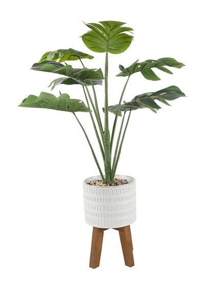 Flora Bunda 32in Split-leaf On Stand In Milk White
