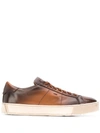 Santoni Low Top Sneakers In Brown