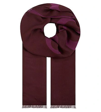 Mulberry Jacquard Logo Scarf In Violet